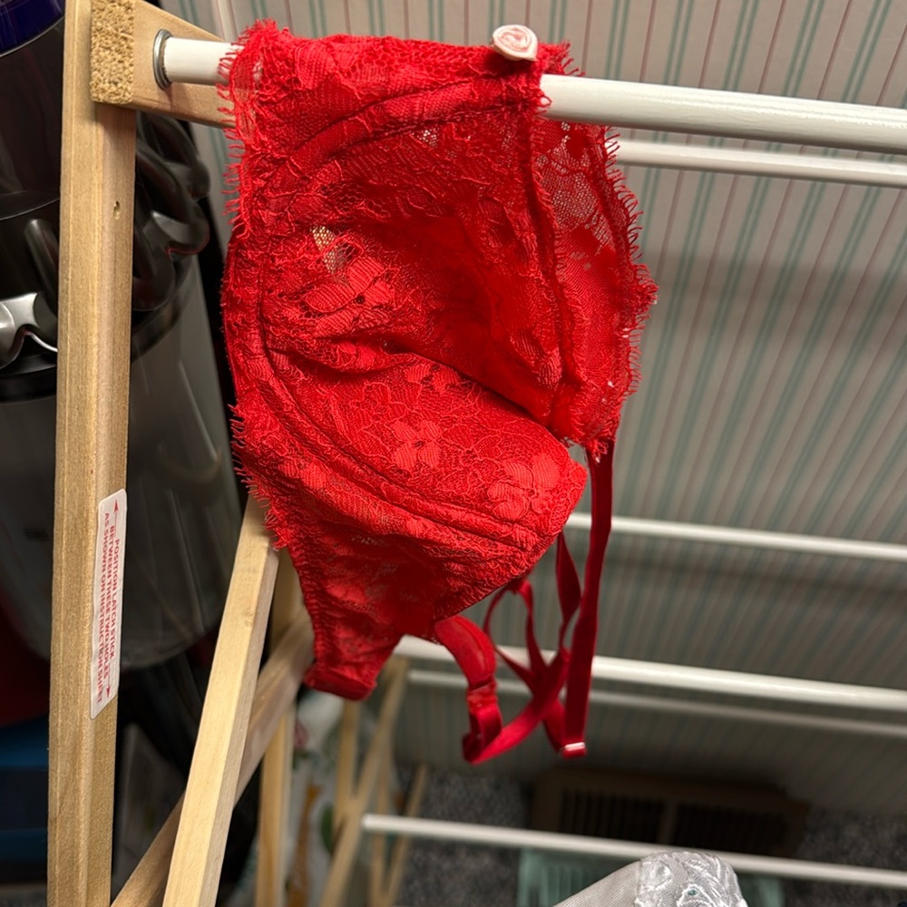 Lovely, red lace balconette